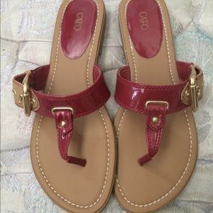 Tan and Red Causal Sandal