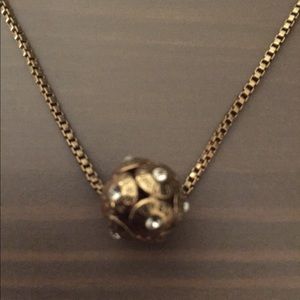 Henri Bendel Gold Ball Pendant Necklace