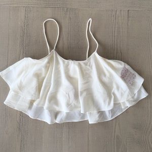 Free People Cream Crop Top NWT