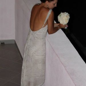 Bcbg Max Azria , Beige Silk Irina Gown