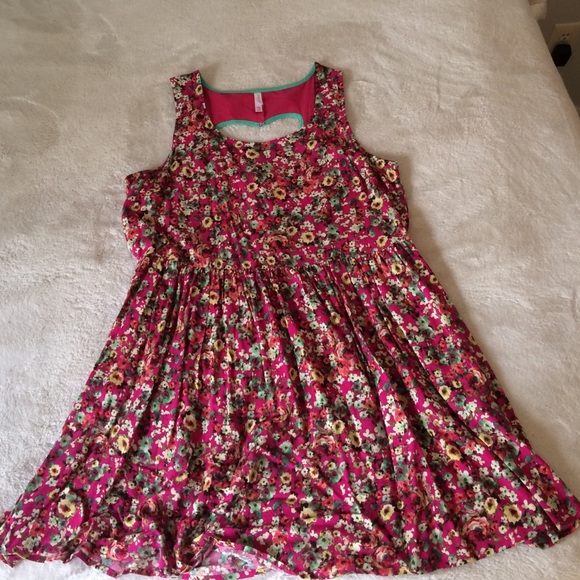 Floral Dress with Heart Cut-Out on the Back