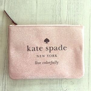 NWT Kate Spade Pink Glitter Clutch