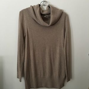Loft Taupe Cowl Neck Sweater