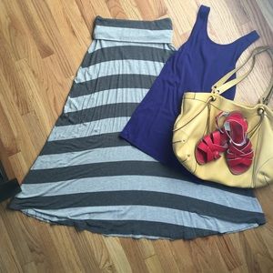 GAP grey stripe Maxi skirt