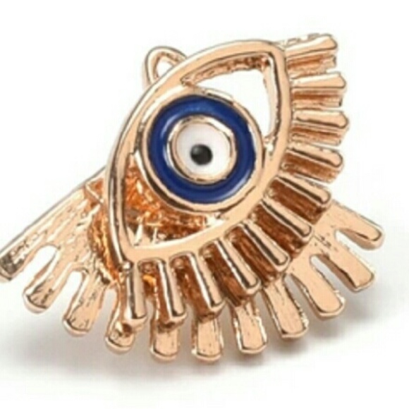 Gold eye earrings stud