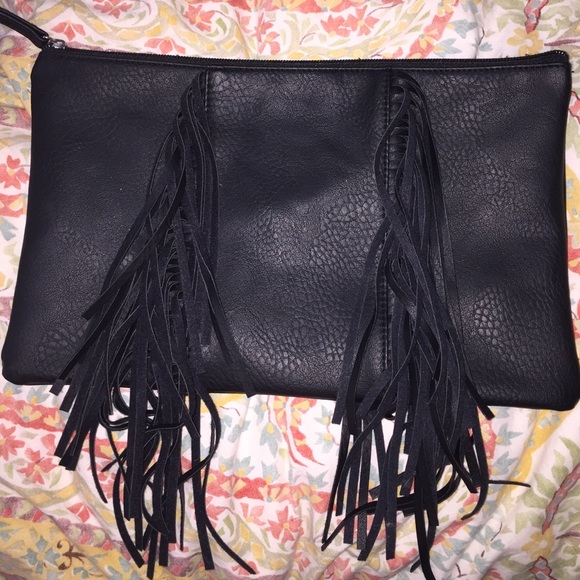 Black fringe going out bag