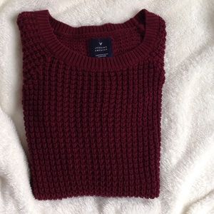 A&E maroon sweater