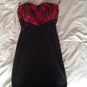 Strapless mini dress