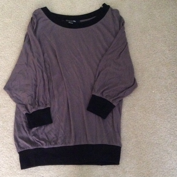 Forever 21 gray and black blouse, size small