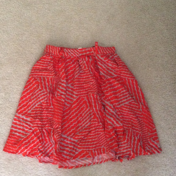 Orange and gray flowy skirt, size xs