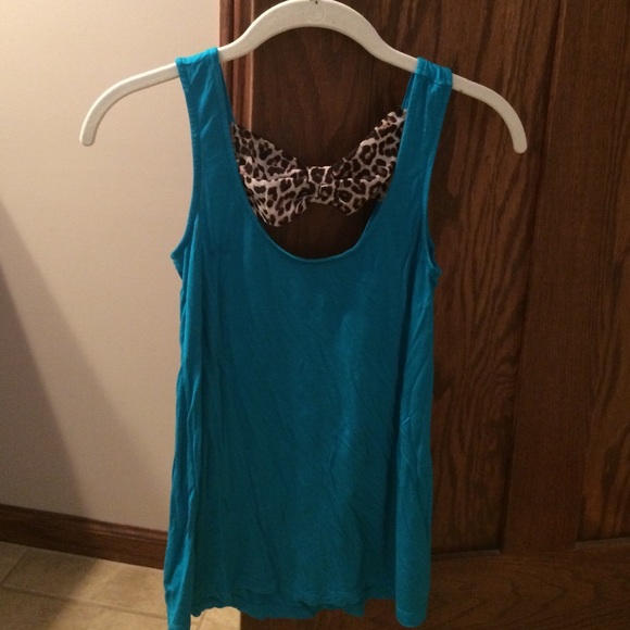 Blue Tank with Bow