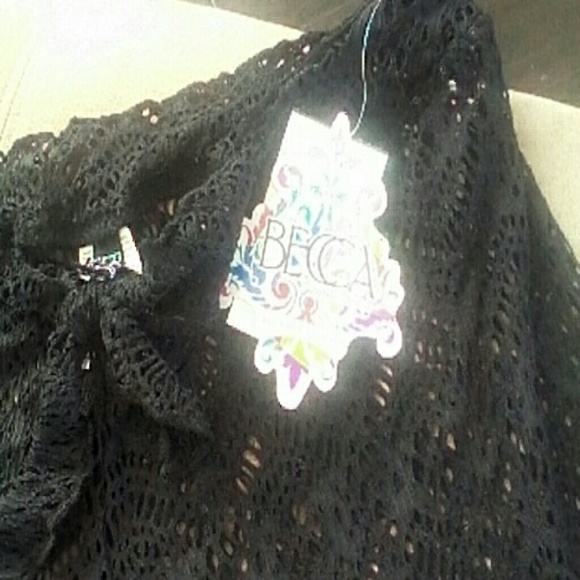 REBECCA VIRTUE PALAZZO BLACK NET PANTS SZ L - Picture 4 of 4