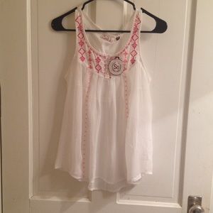 Authentic American Heritage white crocheted top.