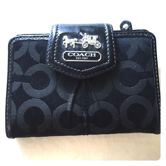 Iconic small black coach wallet