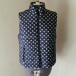 LOFT Charcoal Polka Dot Vest