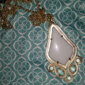 Kendra Scott $110 Teresa pendant in white/gold