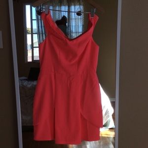 Coral chiffon dress