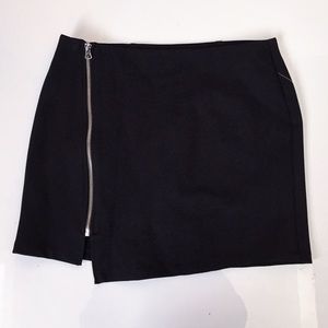 $7 SALE - Asymmetrical Zippered Mini Skirt