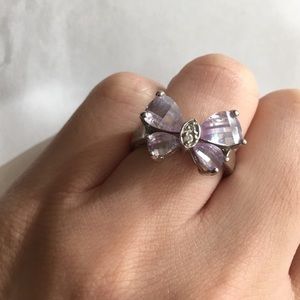 Cubic zirconia sterling silver butterfly ring