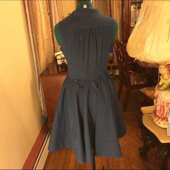 Blue A line dress - Picture 4 of 4