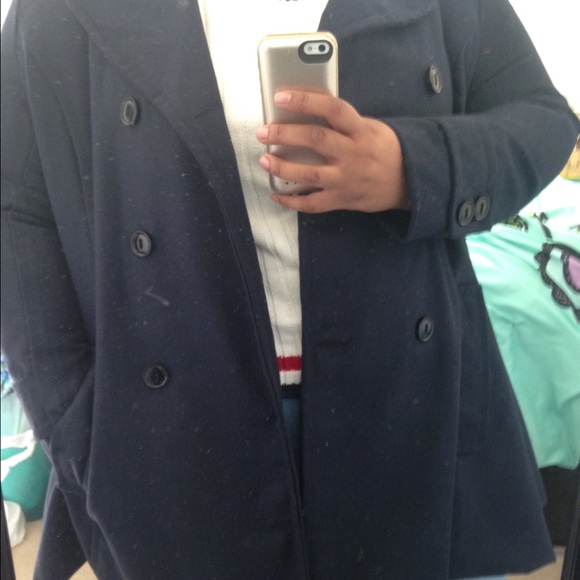 Navy Blue Swing Peacoat