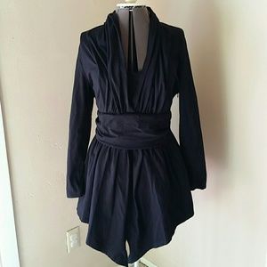 eShakti Black Jersey Top