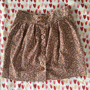 Anthropologie Elevenses Velour Skirt