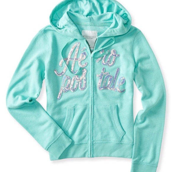 Aeropostale sequined zip hoodie