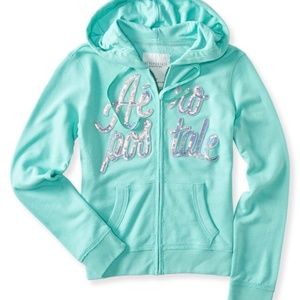 Aeropostale sequined zip hoodie