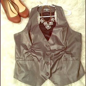 Olive green metallic vest