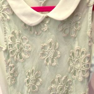 Peter Pan collar 50s style mint dress