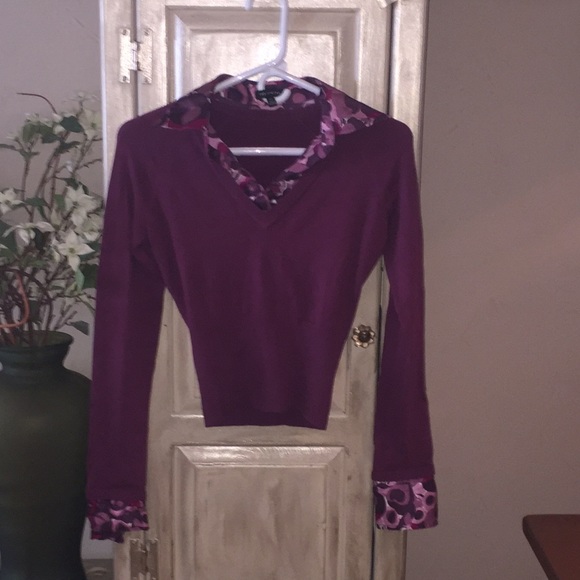 The Limited satin collared shirt/sweater