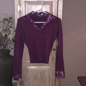 The Limited satin collared shirt/sweater