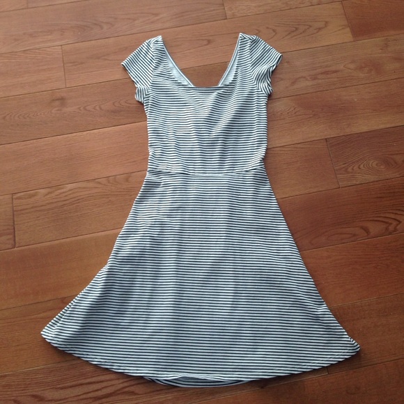 striped b&w crossback dress