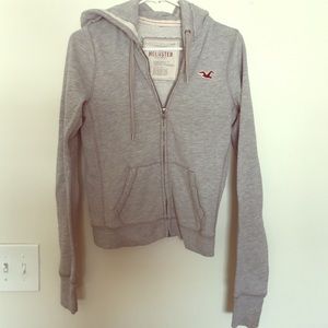 Hollister grey zip up hoody