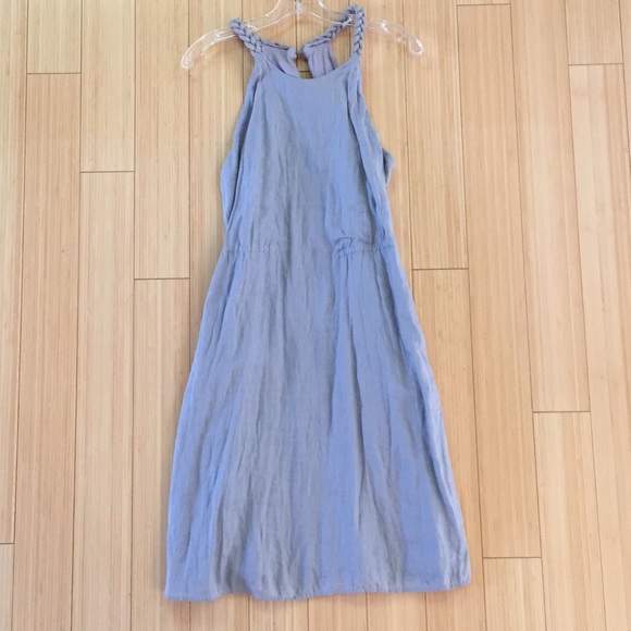 Calypso linen grey sundress dress with rope straps