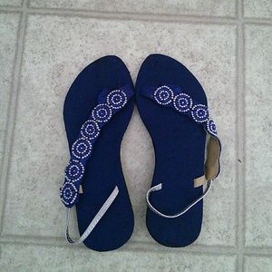 balinese beads sling back sandals