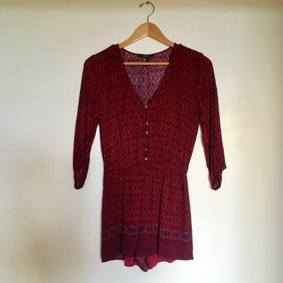 Red printed romper - Picture 1 of 1