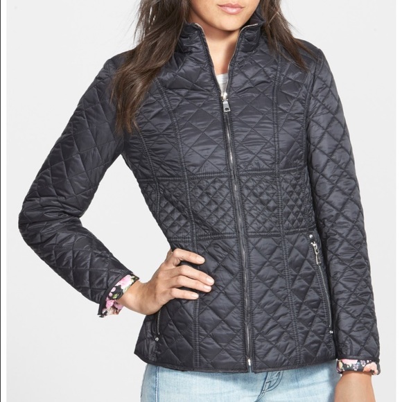 Quilted black puffer jacket