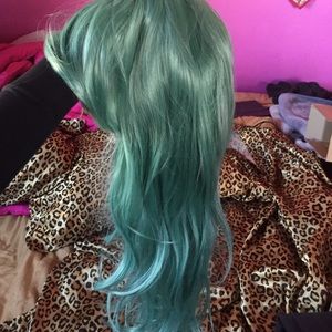 Blue wig