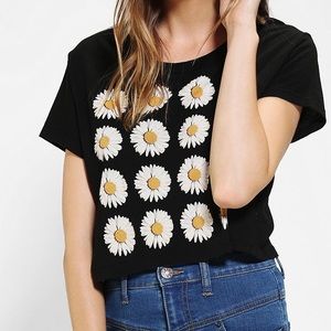 Urban Outfitters Black Daisy Crop Top