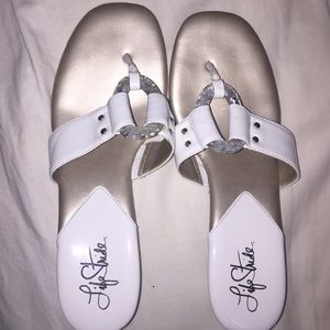 adorable white heeled sandals