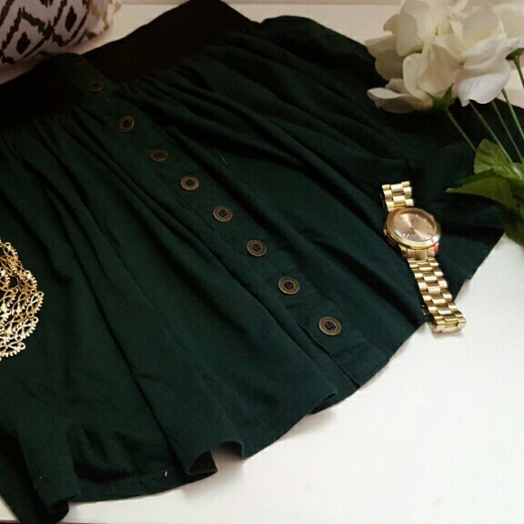 High Waist Button Skirt