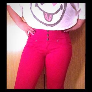 Three Button Skinny Jeans