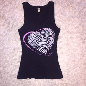 Zebra heart dance tank top