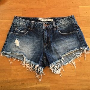 Zara Trafaluc premium wash denim shorts size 2