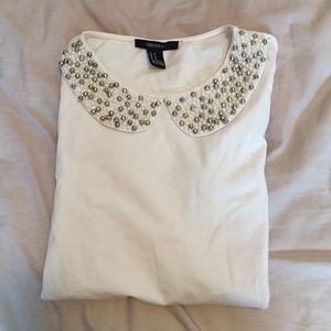 forever 21 Peter Pan collar white tee