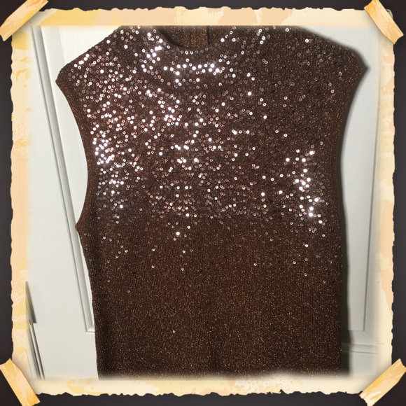 Gorgeous brown sweater top with sparkle