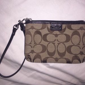 Brown coach wristlet wallet