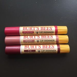 Burt's Bees Lip Shimmers (Rhubarb, Peony, Fig)